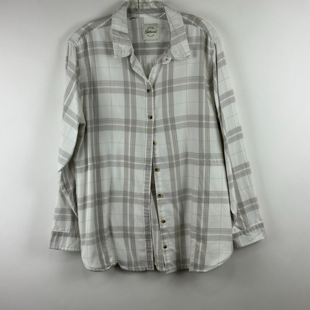 Jachs Girlfriend Ladies Flannel Button Down Shirt with Pockets